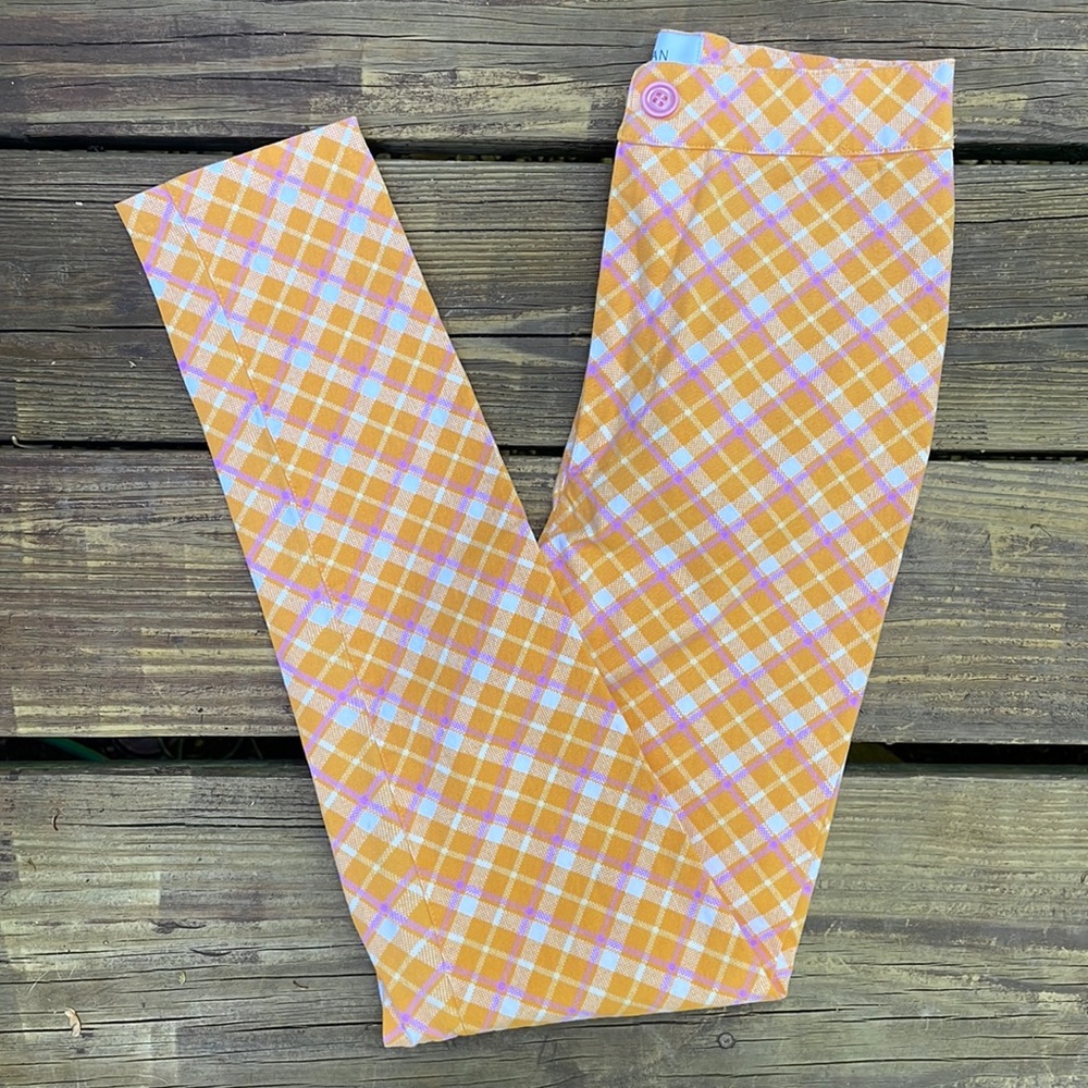 UO Neon Ingrid Plaid High-Rise Skinny Pants